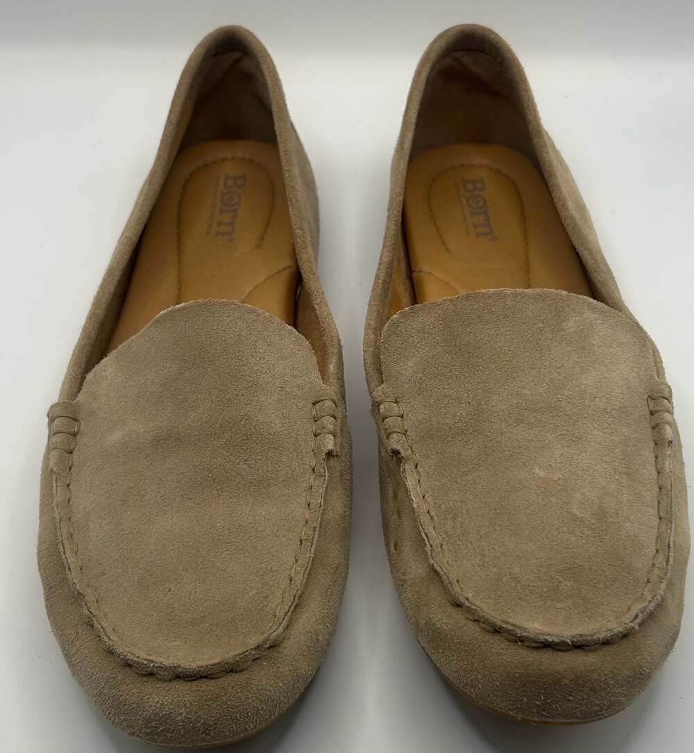 Born Tan Suede Leather Moccasin Loafers Size 9.5M